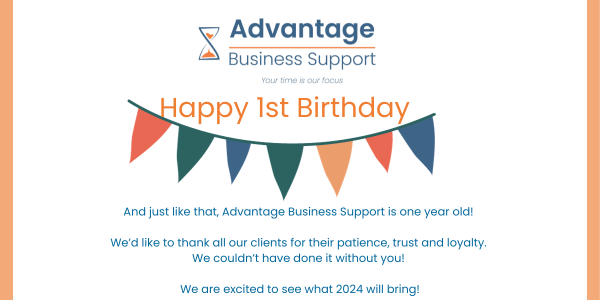 Advantage Business Support - virtual admin assistance - birthday